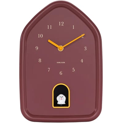 Karlsson Wandklok Modern Doggy - Rood - 29.1x20x29.1cm - Wandklok Modern