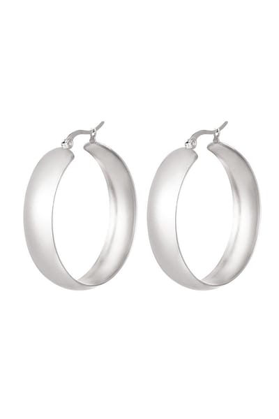 Oorbellen - oorringen - stainless steel - chique - waterproof - hoops - yehwang - Jewelleries.nl - rvs - zilver
