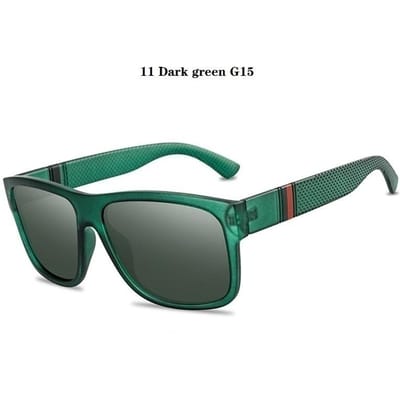 Klassieke Gepolariseerde Zonnebrillen Mannen Vrouwen Vintage Rij Zonnebrillen Luxe Designer Brillen Modieuze Spiegel Brillen 11 Dark green G15