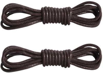 Fako Fashion - Schoenveters - Veters - Rond - Gewaxt Katoen - Wax - 2.5mm - 80cm - 1 Paar - 2 Stuks - Donkerbruin