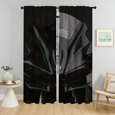 Shades Kawasakies Tule voor Slaapkamer Verduisteringsgordijnen voor Woonkamer Home Interieur Gordijnen 2 Stuks Raamgordijn Scheidingswand W50xH70cmx2pcs-CL