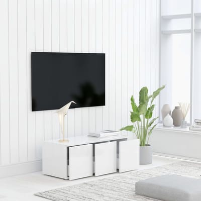 vidaXL - Tv-meubel - 80x34x30 - cm - bewerkt - hout - wit