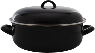 Imperial Kitchen Braadpan met deksel - Emaille - Zwart - Ø 24 cm