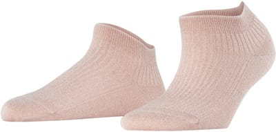 FALKE Shiny Rib modieus glanzend viscose Korte sokken dames roze - maat 35-38