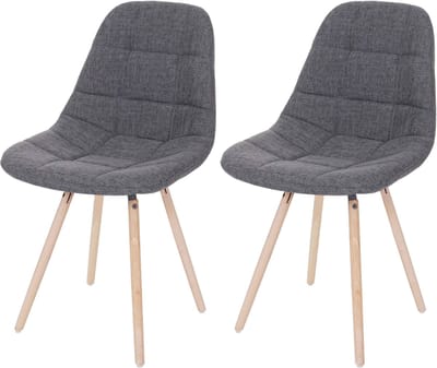 Set van 2 eetkamerstoelen MCW-A60 II, keukenstoel, retro jaren 50 design ~ stof/textiel grijs