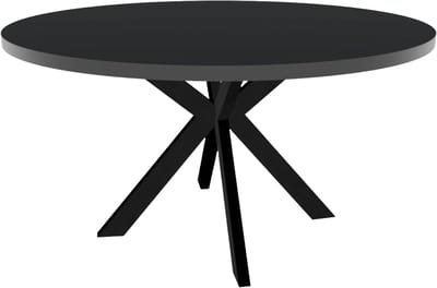 Eettafel rond melamine 150cm Sanne zwart ronde tafel