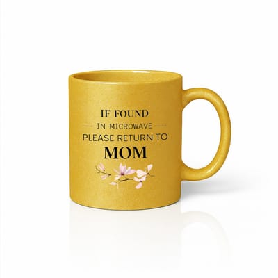 Luxe Gouden Mok - If Found In Microwave Please Return To Mom - Glanzende Metallic Afwerking - Exclusief Moederdag Cadeau