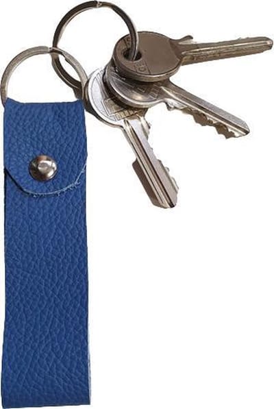 Toetie & Zo Handgemaakte Leren Sleutelhanger - Blauw - Sleutelkoord - Sleutelhouder - Leder - Handgemaakt