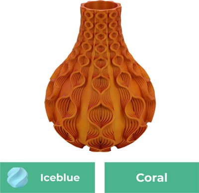 Coral organische vaas – Decoratieve vaas - IJsblauw - 3d geprinte vaas – geschikt voor droogbloemen - 20CM