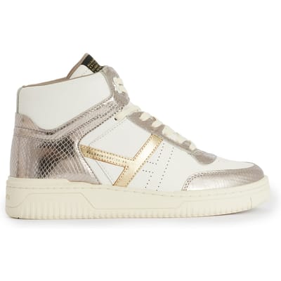 AllSaints Pro Metallic High To White/gunmetal Size: 41 | Sneakers Outlet | Dames | Wit