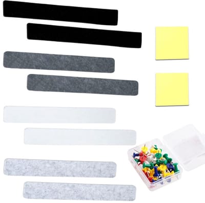 8 stuks kurkbord, zelfklevend, wandkurk, strips voor prikbord met 50 pinnen en 100 zelfklevende notities, memobord, zelfklevend, voor foto's, wanddecoratie