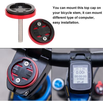 Fiets Stuurpen Topdop Computer Stopwatch Mount Houder voor GarminBrytonCateye (Rood) black