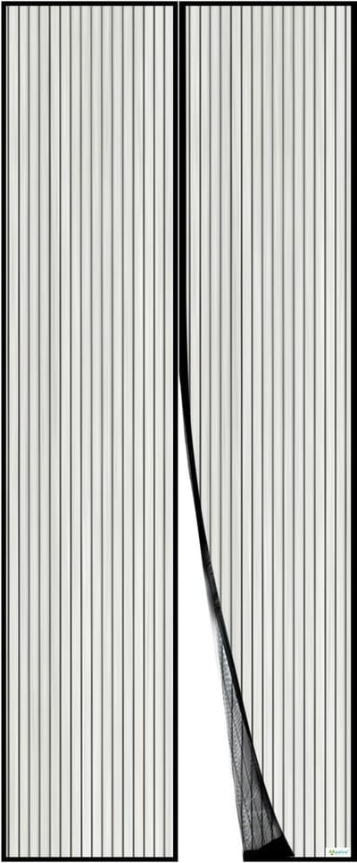Vliegengordijn voor Deur met Magnetische Sluiting - Insectenhor voor Balkon- en Terrasdeur - Zonder Boren te Monteren - Niet Inkortbaar (110x210 cm - Zwart)