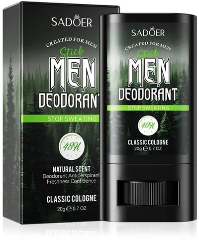 SADOER Deodorant Stick Mannen | Classic Cologne Geur | Anti Transpirant Deodorant | 48H Bescherming | Anti Zweet Stick | Roll-on Deodorant Mannen | Aluminiumvrij Deodorant | Sneldrogend | Vegan Deodorant | Anti Zweet Crème Stick | Frisse Mannengeur