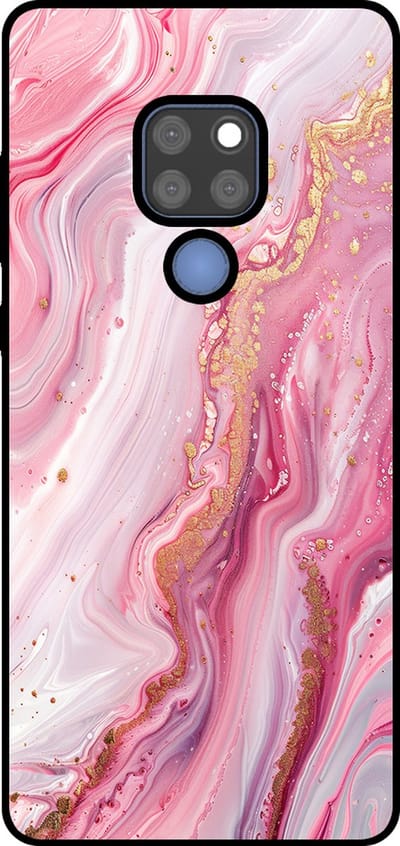 Smartphonica Telefoonhoesje Geschikt voor Huawei Mate 20 met marmer opdruk - TPU backcover case marble design - Roze geschikt voor Huawei Mate 20