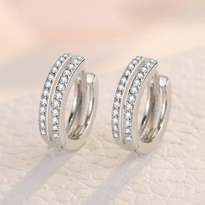 925 Sterling Zilver Kristal Piercing Stud Oorbellen voor Vrouwen Meisjes Verloving Feest Sieraden Oorbellen Eh581 beige