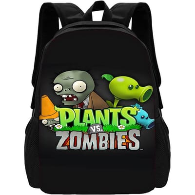 HEET Spel P-Plants vs. Z-Zombies Kinderschoolrugzak met Lunchtassen, Etui, Schooltassen voor Jongens Meisjes Beste Cadeau