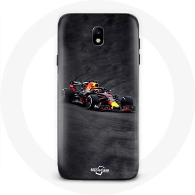 Samsung Galaxy J3 2017 Formule 1 Max Verstappen F1 hoesje zwart rood en geel zwart
