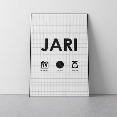 MOODZ design - Geboorteposter A - A4 formaat - kraamcadeau