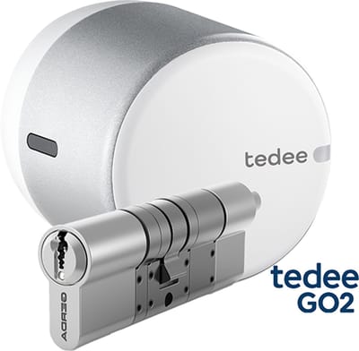 Tedee GO smartlock inclusief cilinder | wit | GO2 slim slot | Zelf op maat maken tot max 60-60 mm | Bedien met je smartphone | Slim deurslot | Bluetooth | 5 sleutels | EU Klasse D (geen SKG) | Matter