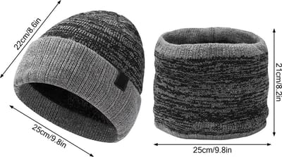 Winter Gebreide Muts en Sjaal Set - Fleece Gevoerde Oorwarmers, Winddichte Nekwarmer voor Heren, Dames, Unisex Koud Weer Accessoires