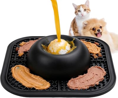 Honden Likbak - Interactieve Voerbak - Honden Trainen - 2-in-1 Ontwerp - 25 cm - Zwart