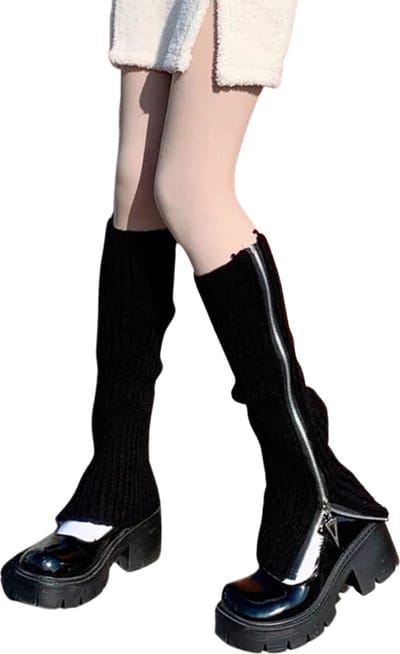 Nivard Beenwarmers - Dames - Overknee - Ballet - Wol - Kniekousen - Leg Warmers - Warm - Met Rits - Zwart
