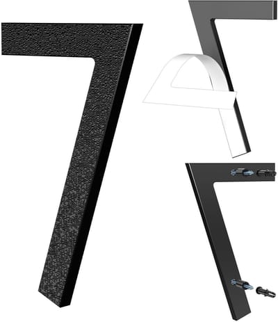 Dailygoods- Huisnummer 15 cm - Zwart - Zelfklevend/Schroefmontage - Modern Ontwerp - Weerbestendig - Uitstekende Zichtbaarheid - Adresplaat