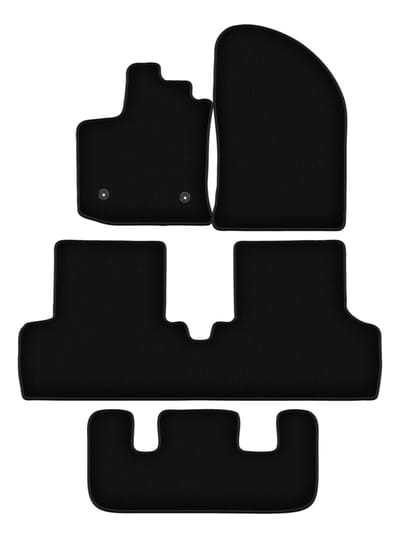 BASIC zwarte veloursmatten voor: Dacia Lodgy 7-zitter (2012-)