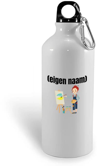 Hacebo® - kunstenares die schildert met eigen naam waterfles - Kunst - kunstenaars/kunstenaressen - iemand die houdt van kunst of kunst maken - verjaardag - cadeau - kado - water fles - 400ML