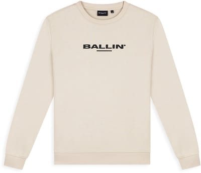 Ballin Amsterdam - Heren Regular fit Sweaters Crewneck LS - Sand - Maat S