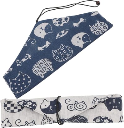Set van 2 Herbruikbare Chopstick Tassen, Ideaal voor Thuisgebruik, Eetgerei Bescherming, Japanse Theedoeken, Duurzaam en Praktisch