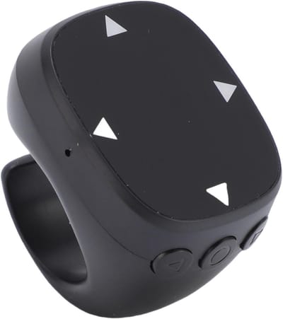 Draadloze Scrolling Ring, Fingertop Bluetooth Afstandsbediening voor Pagina's, Geschikt voor Foto's en Tablets, Zwart