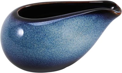 Keramische Kruik voor Sauzen, Porseleinen Dressing Container in Blauw, Ideaal voor Salades en Steak, 100 ml