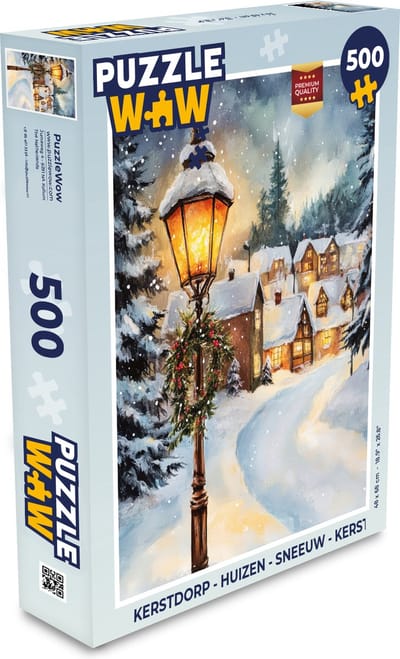 Puzzel Kerstdorp - Huizen - Sneeuw - Kerst - Legpuzzel - Puzzel 500 stukjes - Kerst - Cadeau - Kerstcadeau voor mannen, vrouwen en kinderen