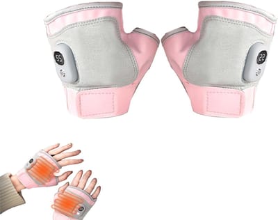 KZQ USB-verwarmde touchscreen handschoenen - Oplaadbaar en draagbaar - Vingerloos ontwerp voor schrijven en typen - Winterhandschoenen met thermische warmte - Roze