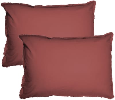 Matt & Rose Set Kussenslopen Bordeaux Rood - 50 x 70 cm - Gewassen Katoen