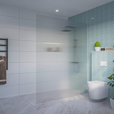 FugaFlow Eccelente Vetro Inloopdouche - ribbel glas - 160x200cm - 8mm - nano - blind inbouw profiel