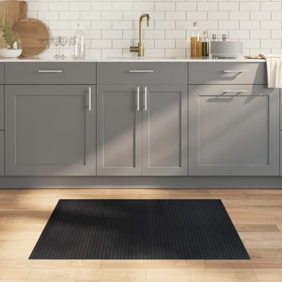 vidaXL - Vloerkleed - rechthoekig - 80x100 - cm - bamboe - zwart
