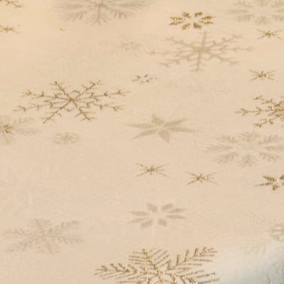 Unique Living tafellopers - 2x - goud - sneeuwvlokken - 150 x 45 cm - polyester