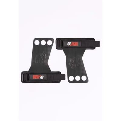 Gorilla Wear 3-Hole Carbon Lifting Grips - Zwart - S