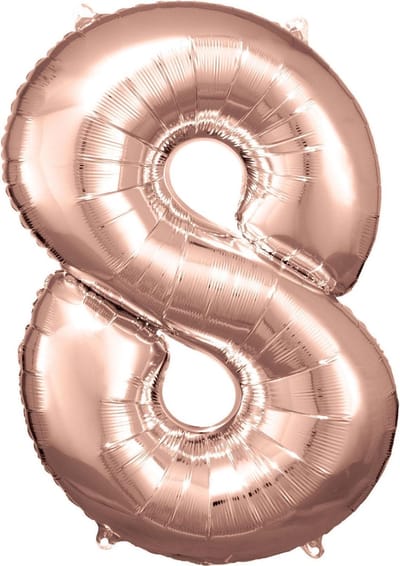 Amscan Folieballon Cijfer 8 Junior 53 X 83 Cm Roségoud