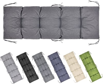 Garronda Bankkussen 160x50 cm – 10 cm dik – Waterafstotend & UV-bestendig – met Banden – Grafiet GD-AM-Bono