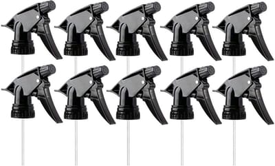 Dailygoods- Spuitfles Heavy Duty - 10 Stuks - Sproeikop met 3 Modi - Herbruikbaar - Kunststof - Verstelbare Lengte 8,25 Inch