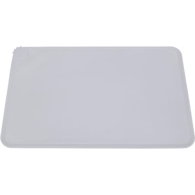 Tapis d'alimentation en silicone pour animaux de compagnie, anti-déversement, antidérapant, lavable, joli look, pour chat, chien, nourriture, eau, bol grise