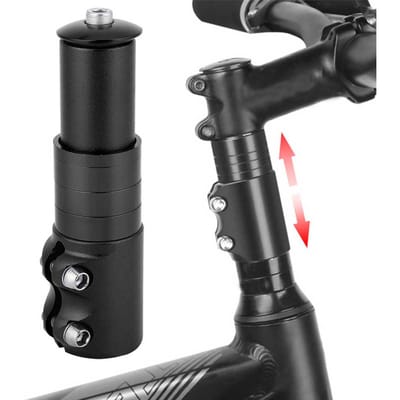 Aluminiumlegering Mountainbike Fiets Stuurpen Verlengstuk Stuurpen Verhoger (Zwart) zwart
