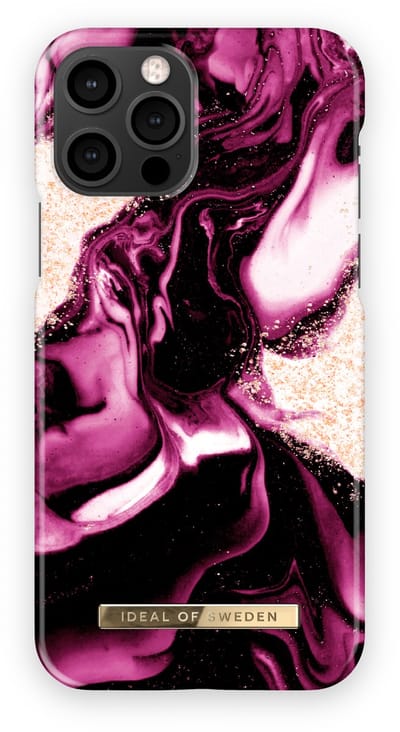 ideal of sweden met magnetische ring case geschikt voor Apple iphone 12/12 pro golden ruby marble