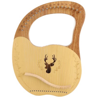19-snarige Lyre Harp Draagbare Houten Klankkast Snaarinstrument met Stemmingssleutel en Plectrums voor Beginners natuurlijk