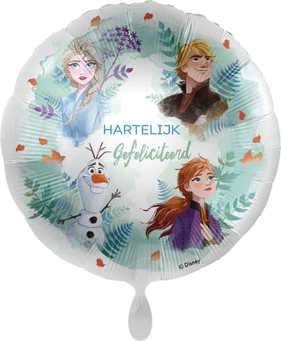 Folieballon - Frozen Disney - Hartelijk Gefeliciteerd - 45 cm - Helium- en Luchtvulling