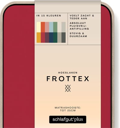 schlafgut Frottex Hoeslaken S - 90x190 - 100x200 285 Red Deep